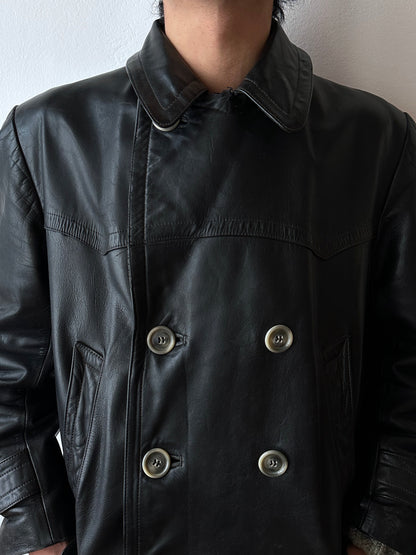 50's 1950's TOTO Praha Prague Vintage clothing store 古着屋 古着 50年代 Leather Jacket Sport Jacket スポジャケ レザージャケット レザー 革ジャン Black 黒 German Germany ドイツ ユーロ古着 ヨーロッパ古着 古着卸 ヴィンテージ プラハ