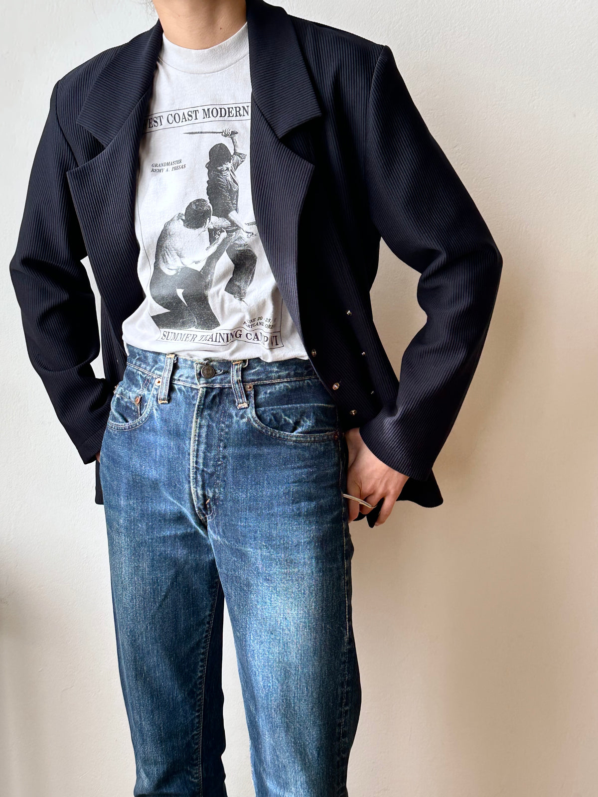 France jersey rib tailored jacket