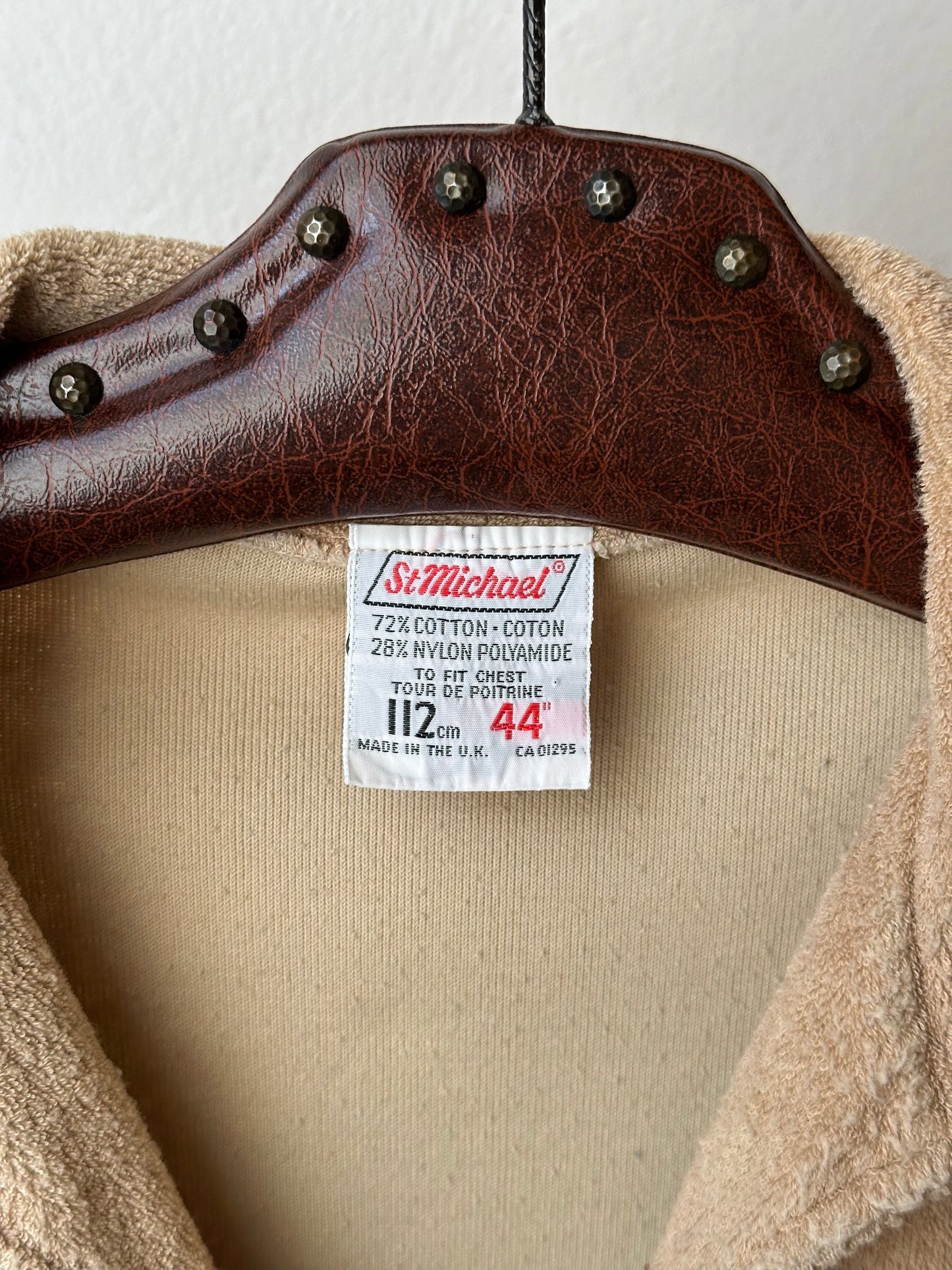 Vintage St Michael towelling shirt, UK - M