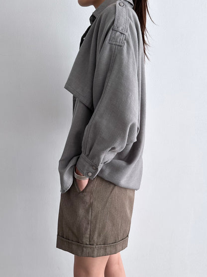 80s French gray shirt