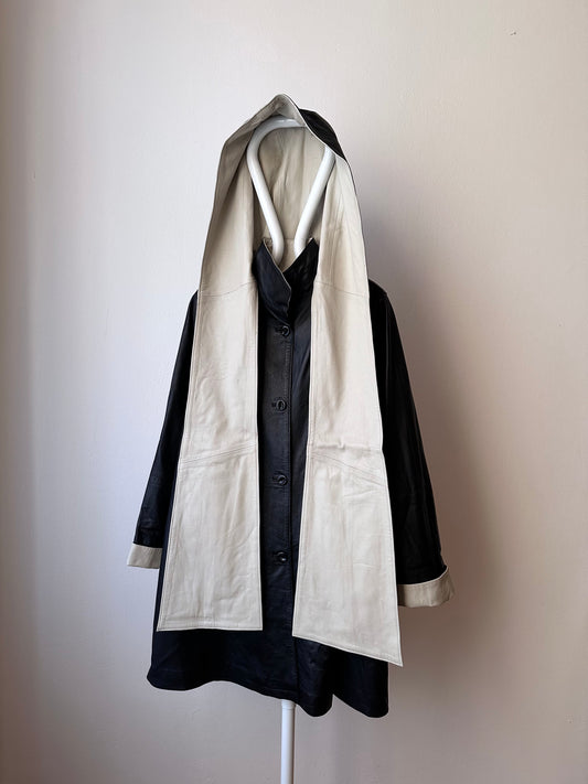 TOTO プラハ古着屋 プラハ 古着 古着屋 ヴィンテージ レザージャケット レザーコート リバーシブル vintage leather coat lamb jacket black white smooth exclusive 