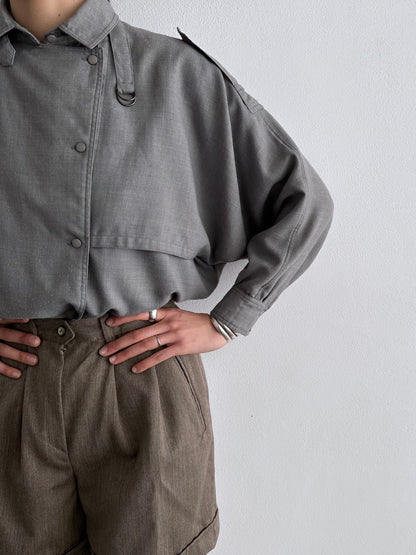 80s French gray shirt
