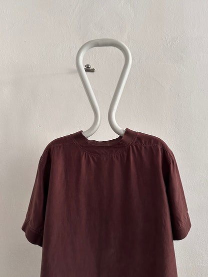 90s Brown Silk top - XL