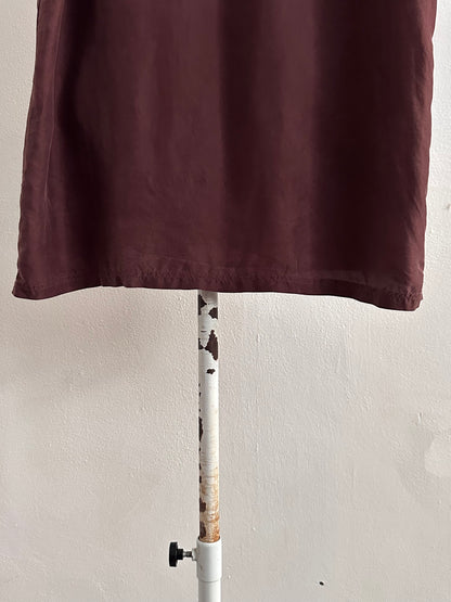 90s Brown Silk top - XL