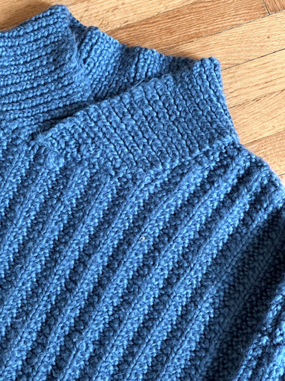 Handmade wool sweater in cloudy blue