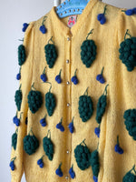 1980s grape fruits cardigan