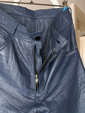 5pockets leather shorts in cloud blue