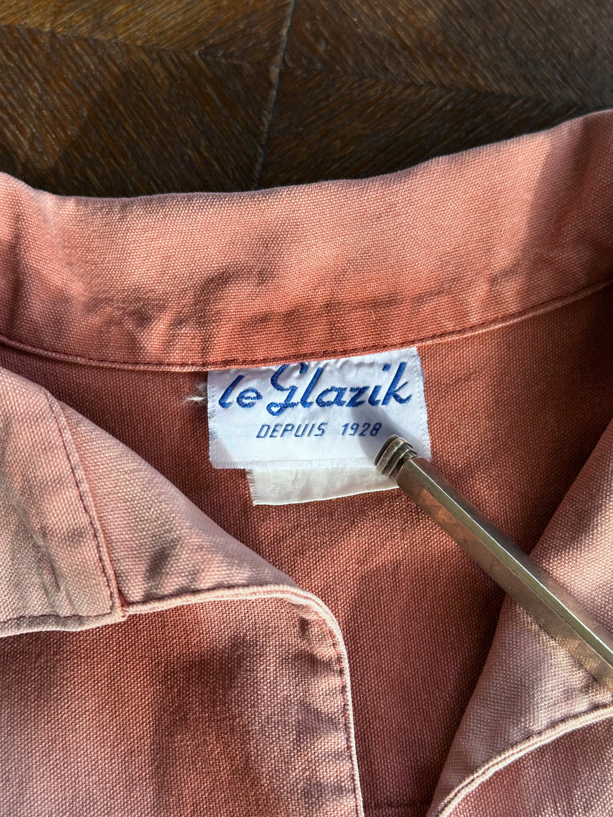 1980s French La Glazik cotton smock