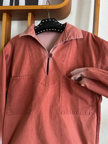 1980s French La Glazik cotton smock