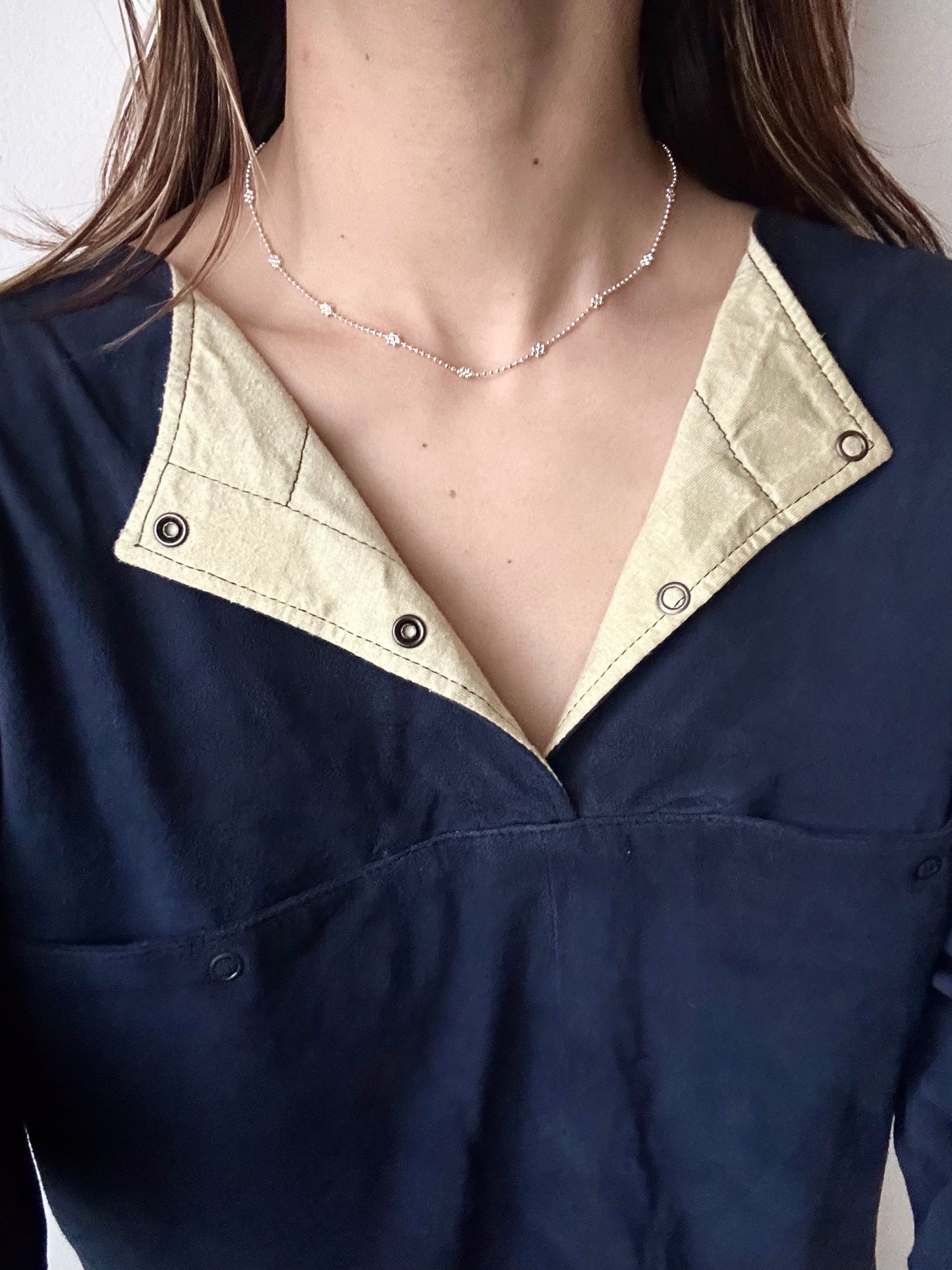 Italy 925 tiny chain necklace - snowflake