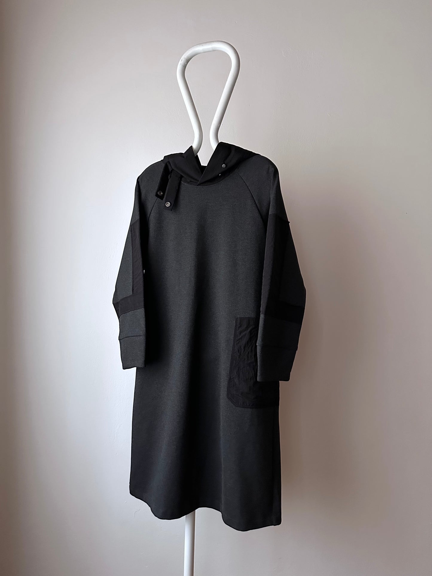 black double material dress