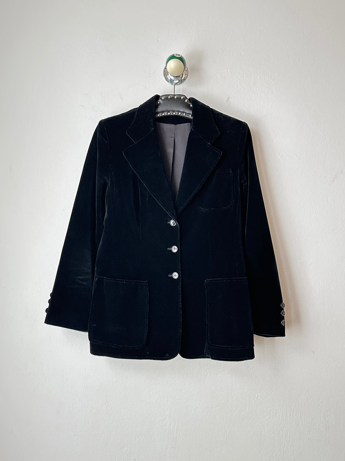 Black velours tailored jacket