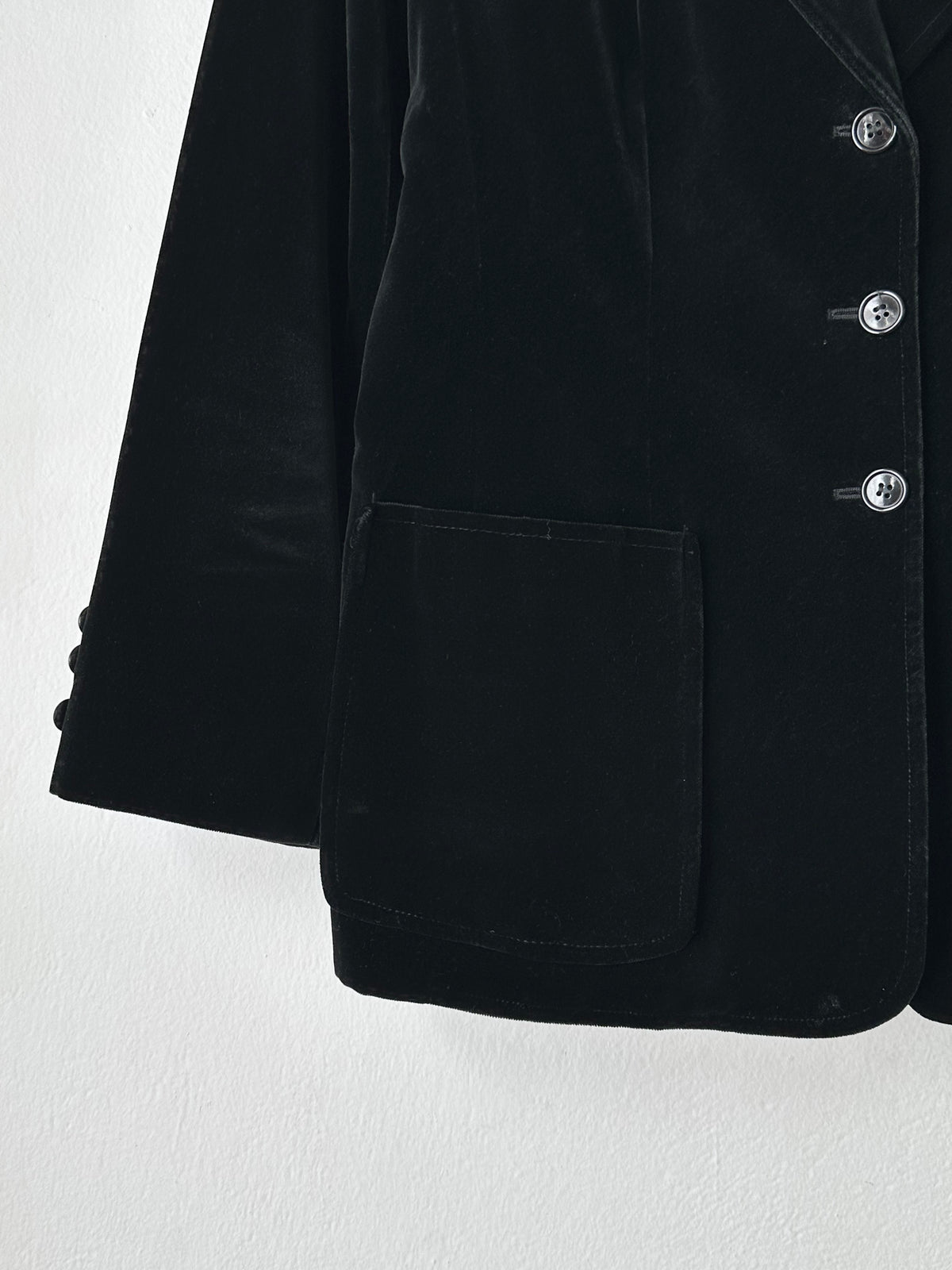 Black velours tailored jacket