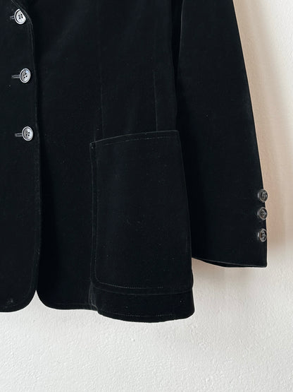 Black velours tailored jacket