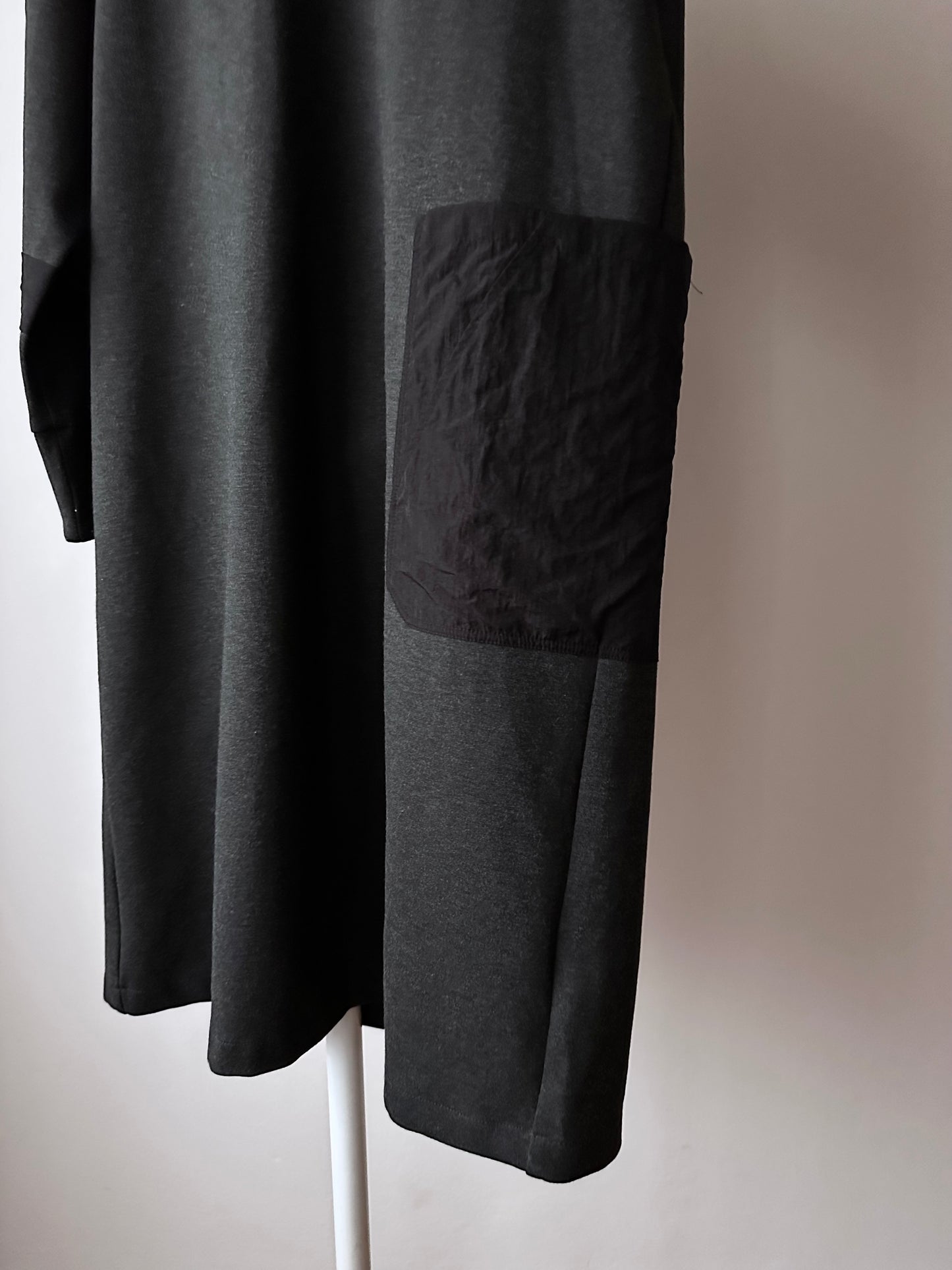 black double material dress