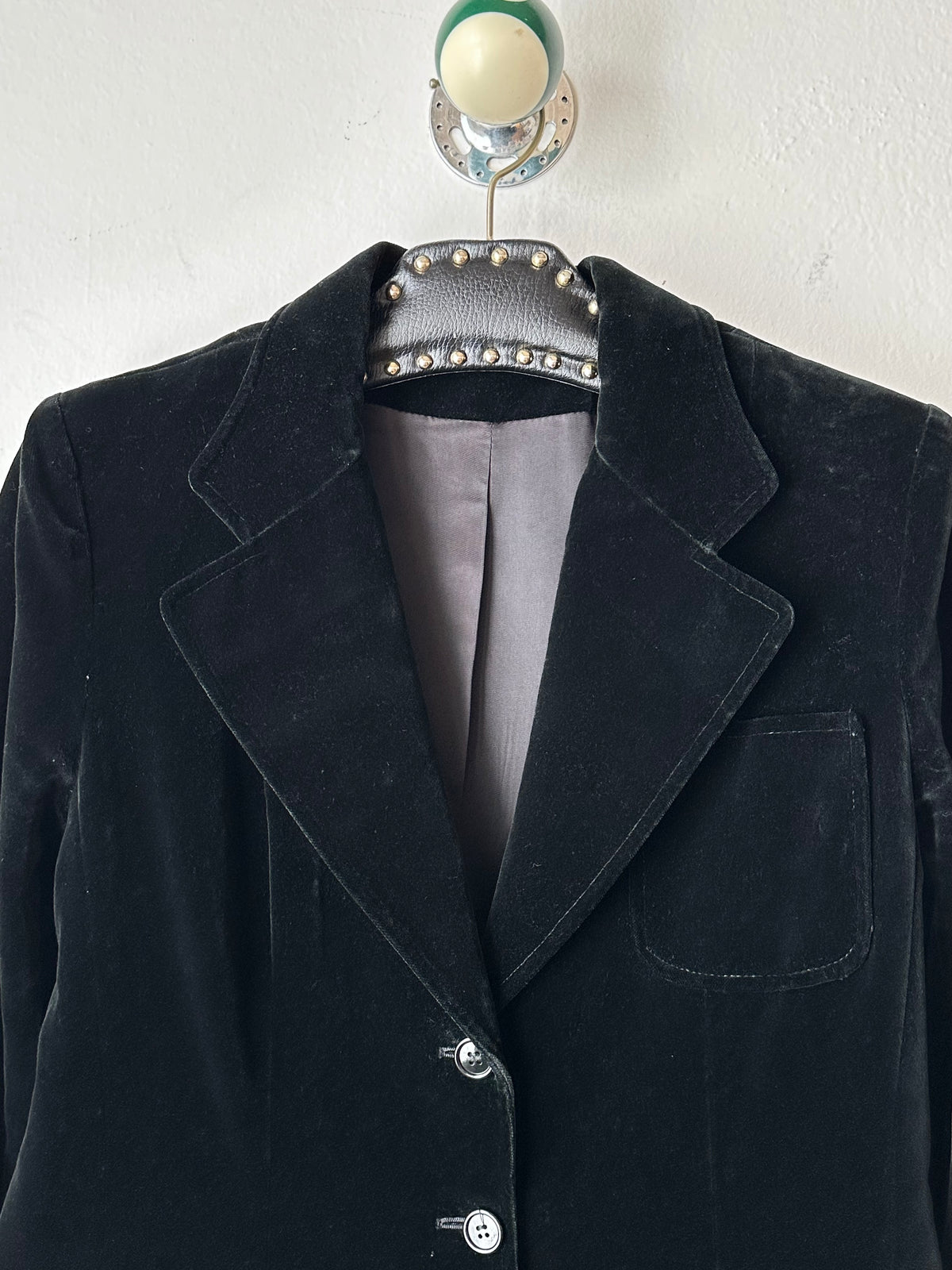 Black velours tailored jacket
