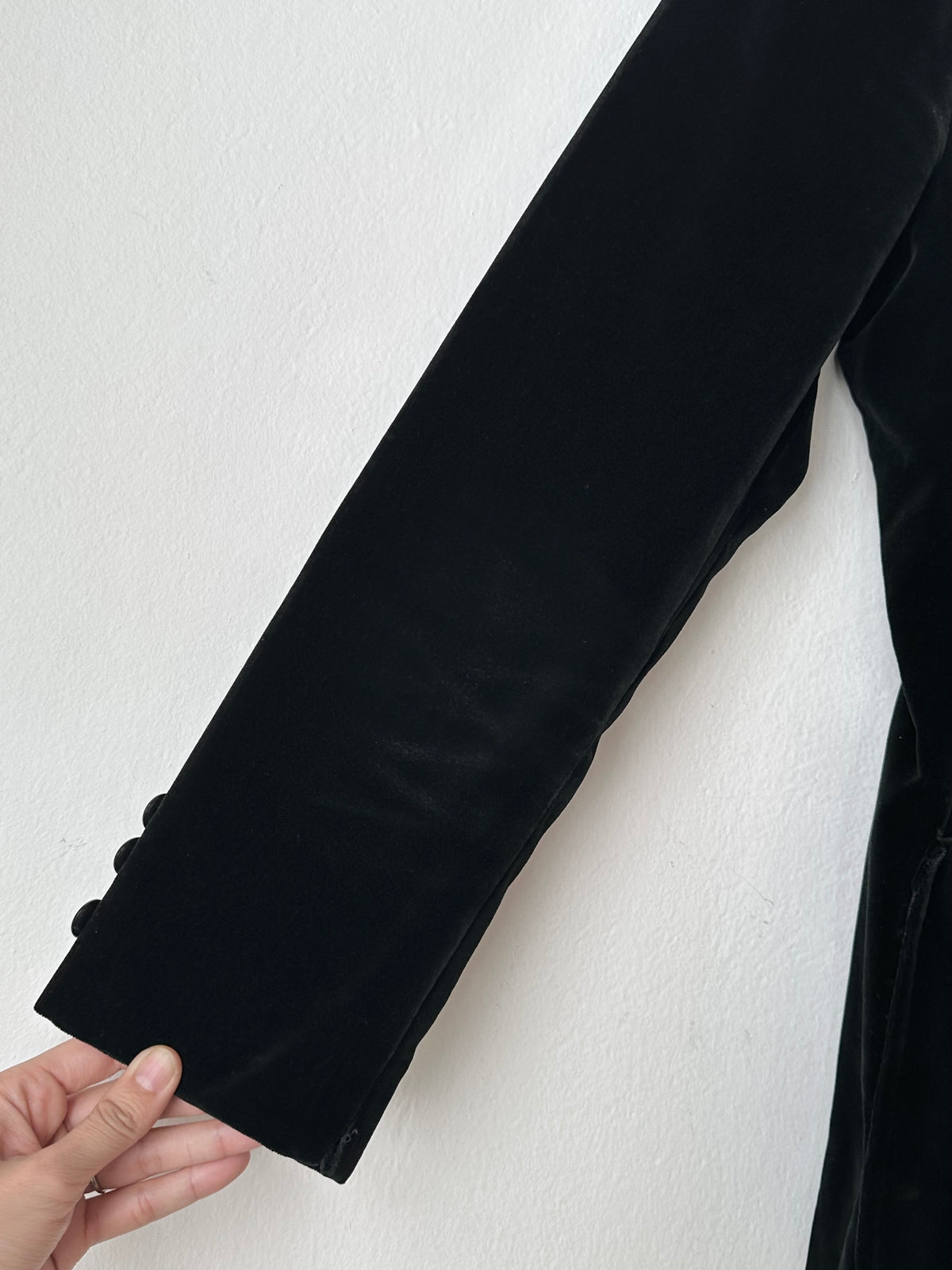 Black velours tailored jacket