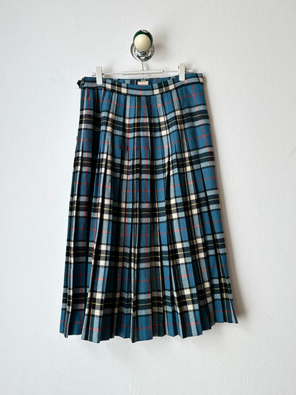 70-80s Scottish tartan wool wrap skirt W28