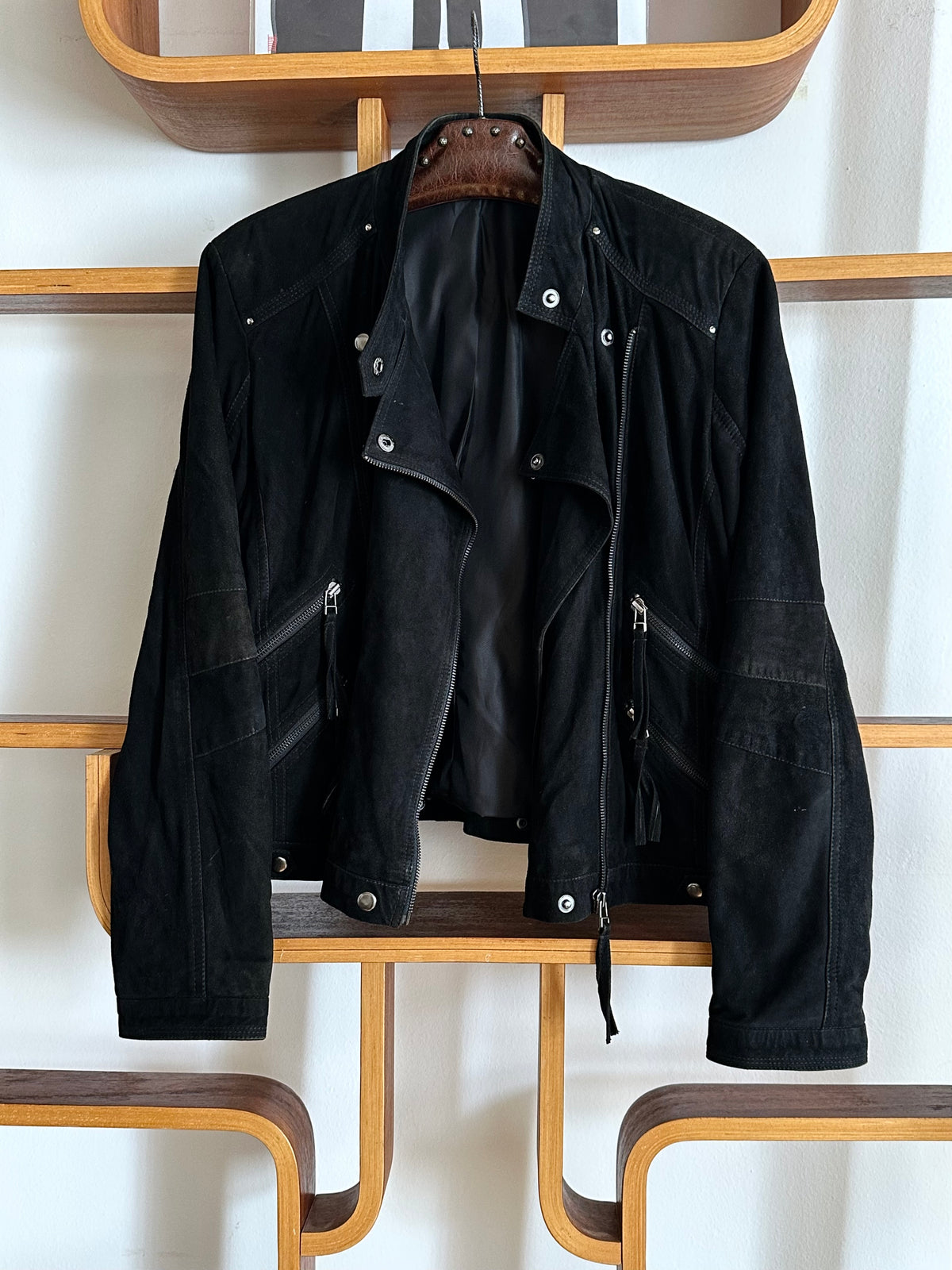 90s black suede jacket
