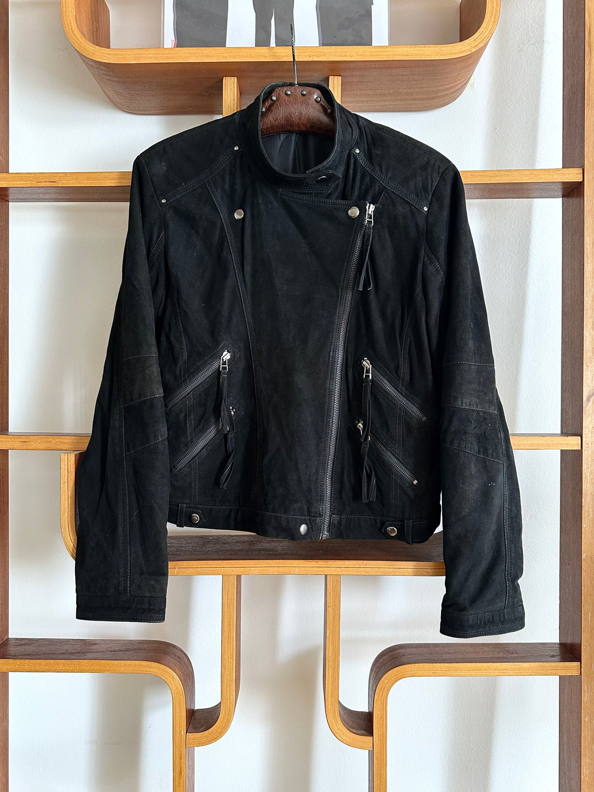 90s black suede jacket
