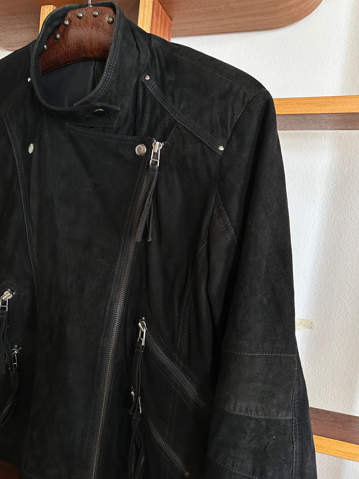90s black suede jacket