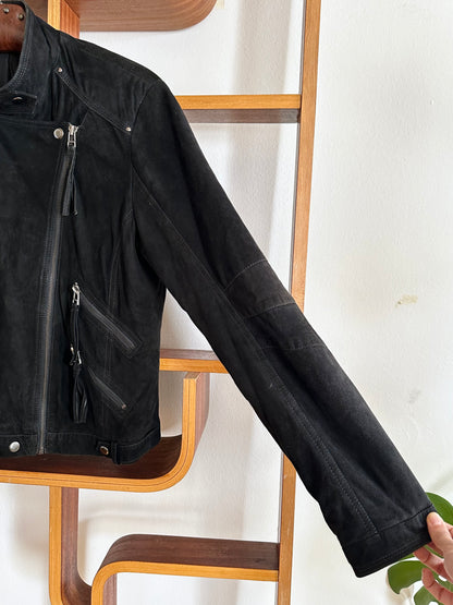 90s black suede jacket