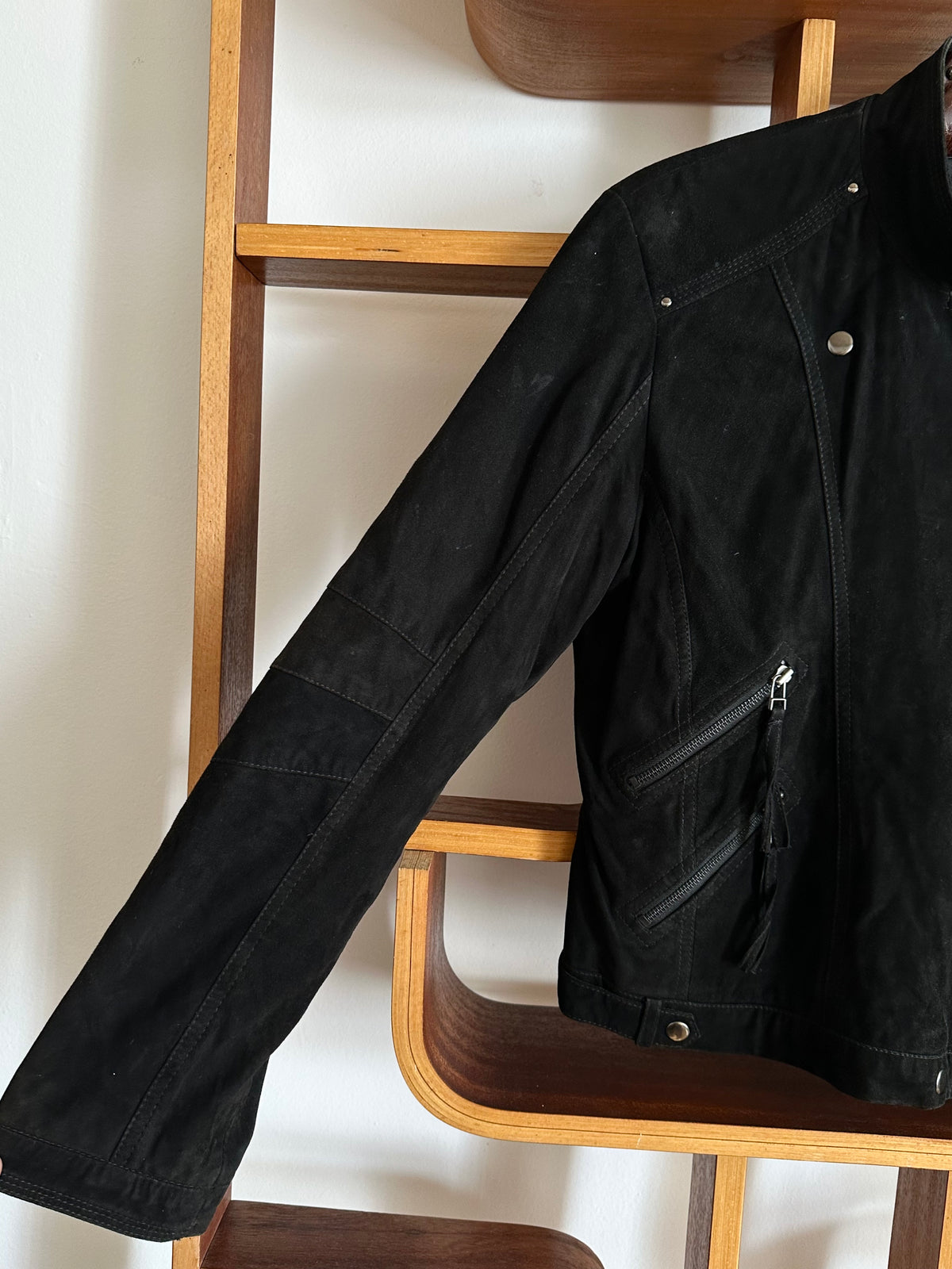 90s black suede jacket
