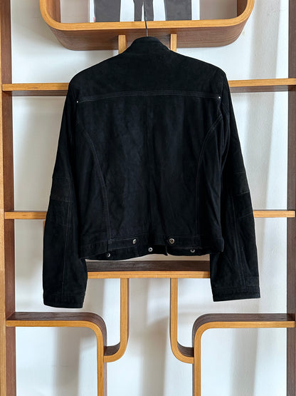 90s black suede jacket