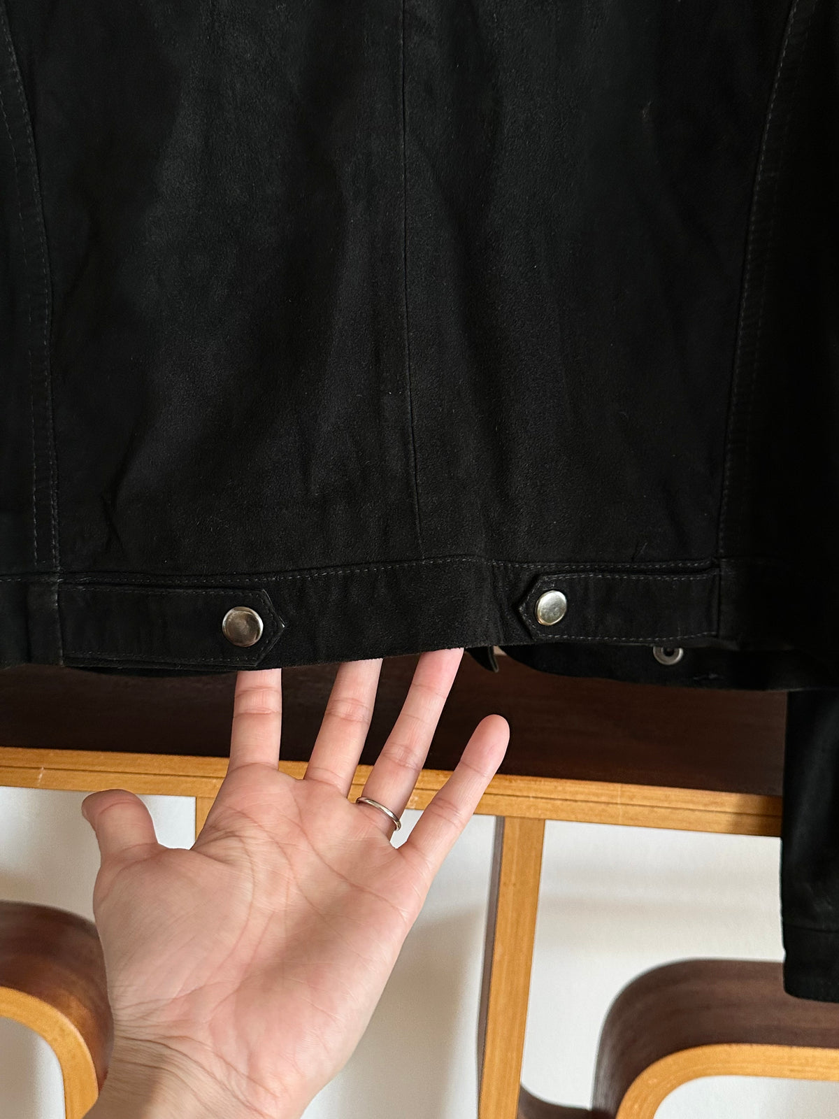 90s black suede jacket