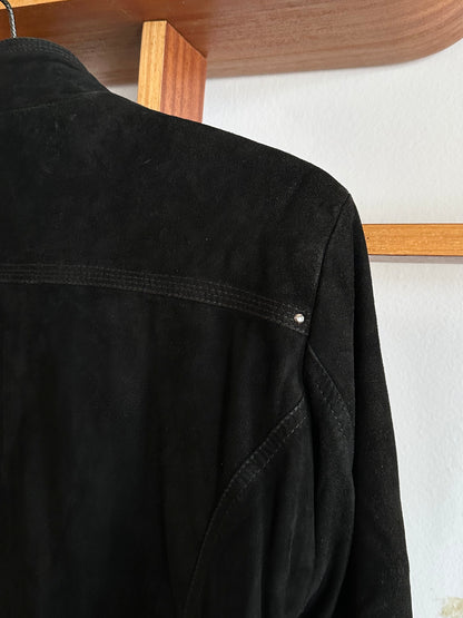 90s black suede jacket