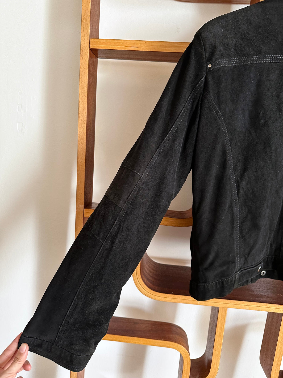 90s black suede jacket