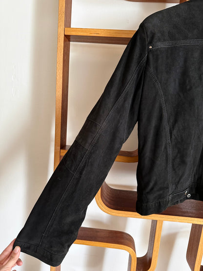 90s black suede jacket
