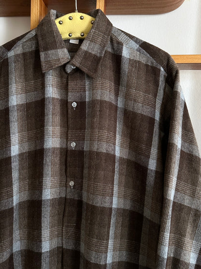 80s wool blend plaid grandpa shirt