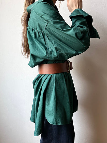 brown leather with shackle buckle belt