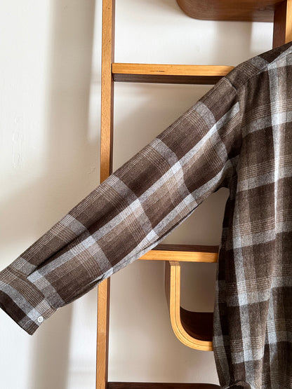 80s wool blend plaid grandpa shirt