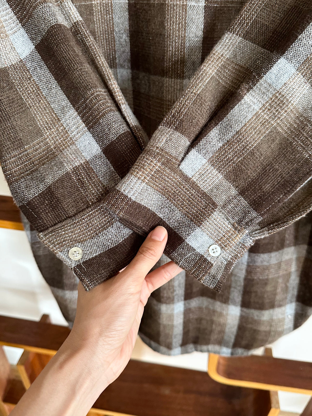 80s wool blend plaid grandpa shirt