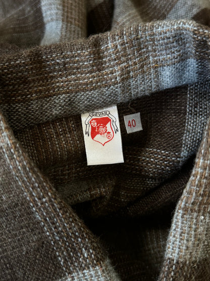 80s wool blend plaid grandpa shirt