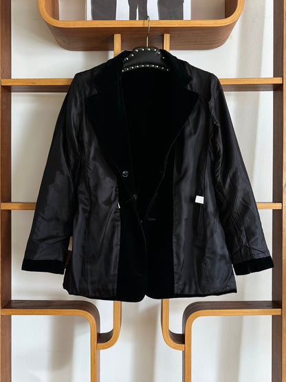 Black velours tailored jacket