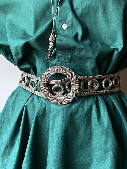 vintage silver mesh belt