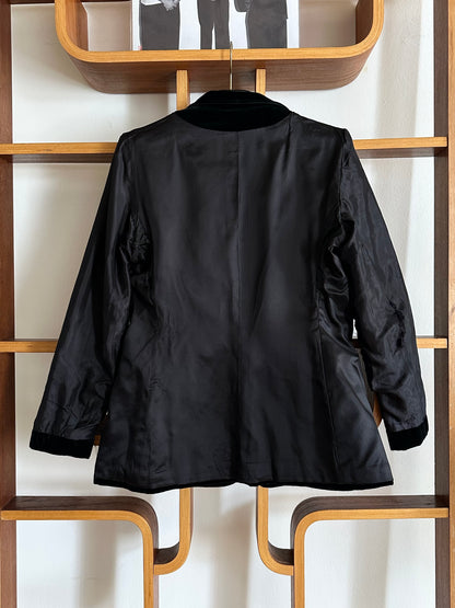 Black velours tailored jacket