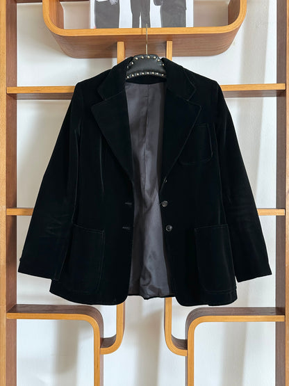 Black velours tailored jacket