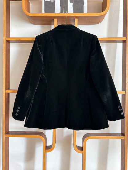Black velours tailored jacket