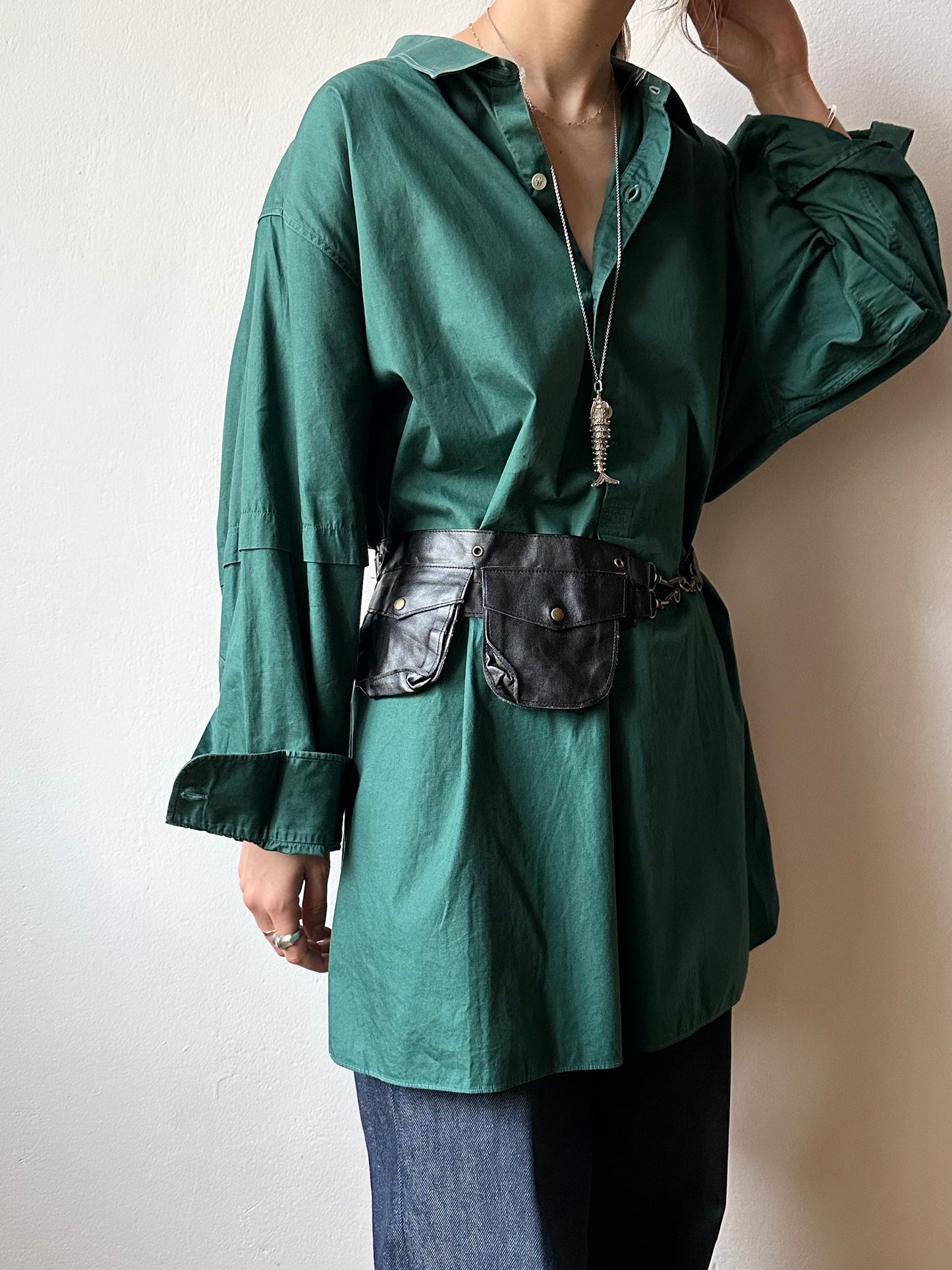 pvc leather pochet belt