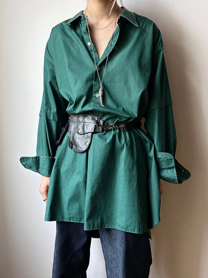 pvc leather pochet belt