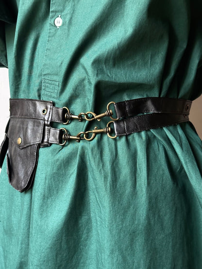 pvc leather pochet belt