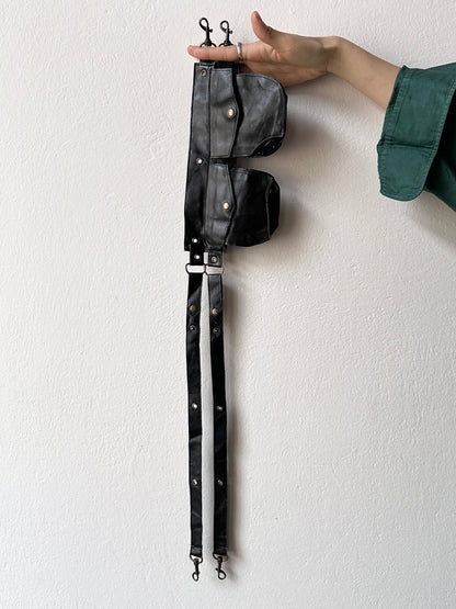 pvc leather pochet belt