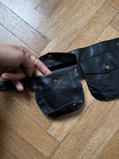 pvc leather pochet belt