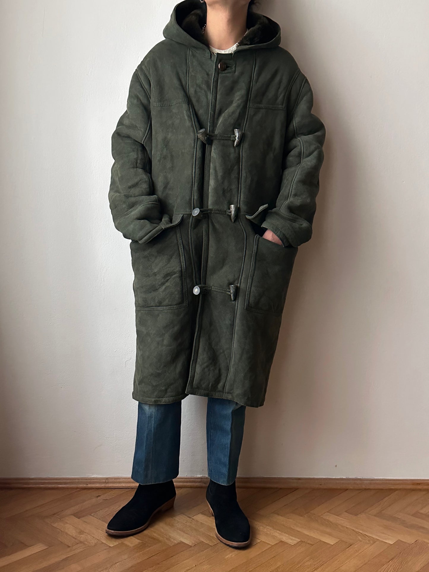 1970s Gloverall sheepskin duffle coat