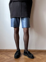 5pockets leather shorts in cloud blue