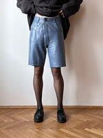 5pockets leather shorts in cloud blue